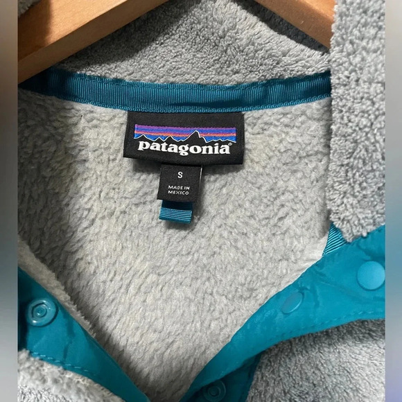 Patagonia Re-Tool 1/4 Snap T Fleece Long Sleeve Jacket Gray/Blue (Small) - Picture 6 of 7